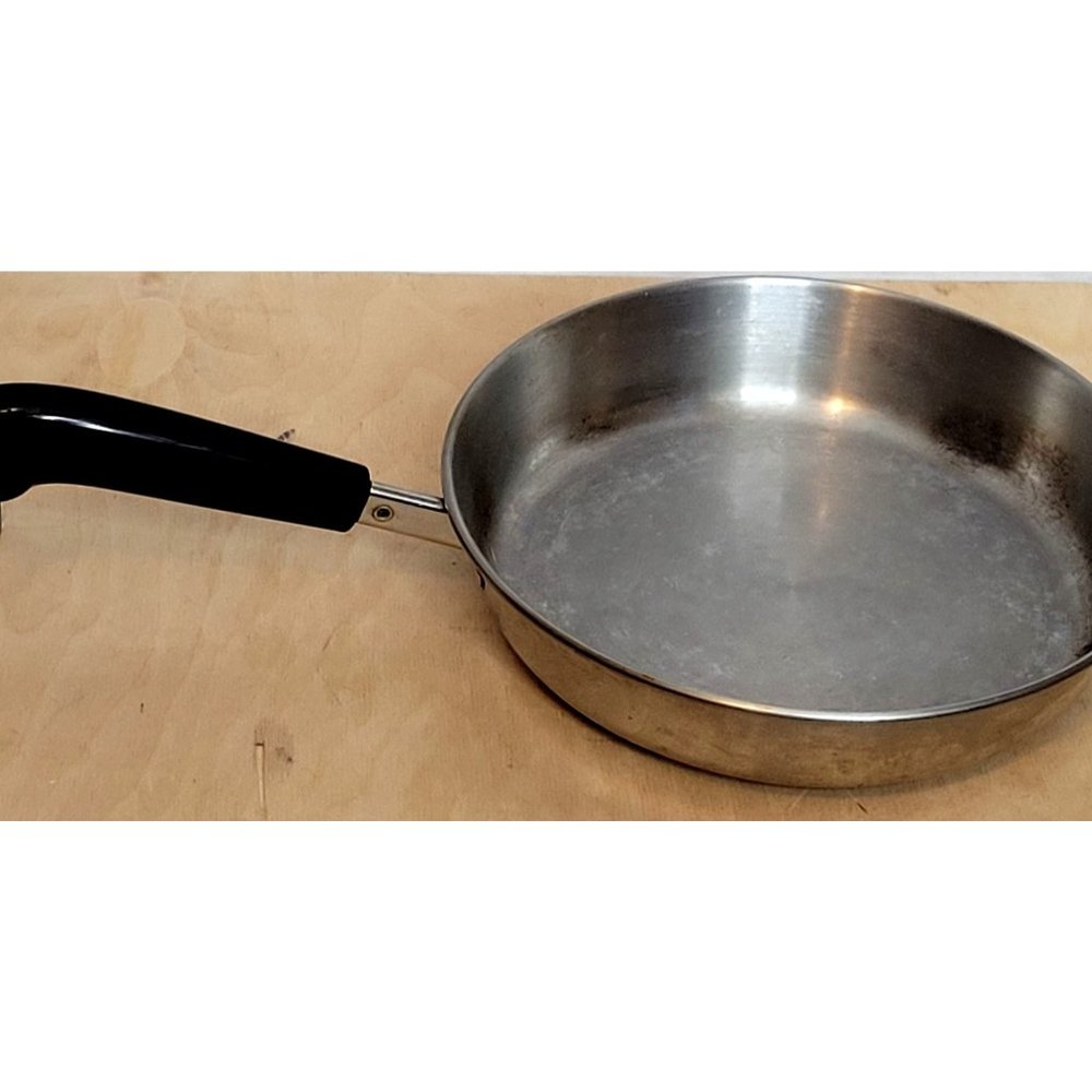 Vintage Revere Ware Disc Bottom 9 Inch Skillet Stainless